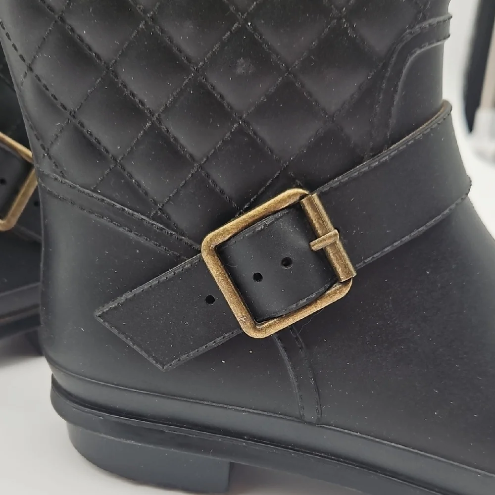 Capelli of New York Black Quilted Rain Boots
